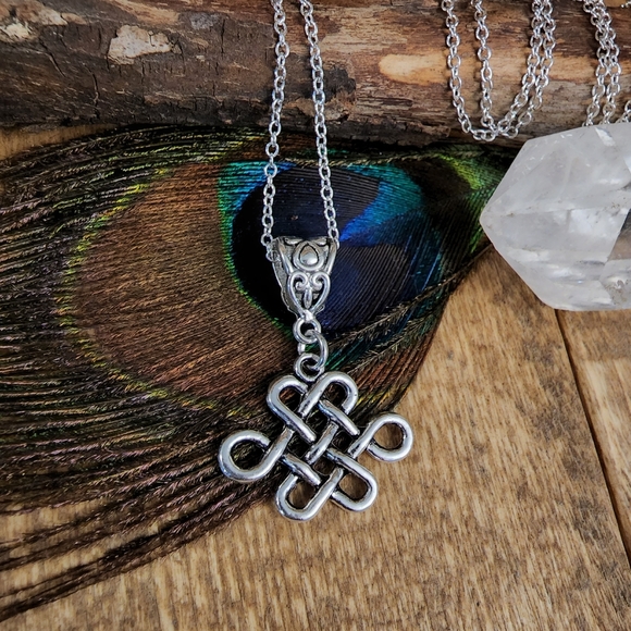 Celtic Knot Pendant Infinity Symbol 925 Silver Necklace Irish Norse Viking Love - Picture 11 of 12